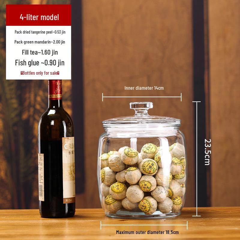 Large Glass Food-Grade Storage Jar for Dried Tangerine Peel and Tea Sealed for Freshness