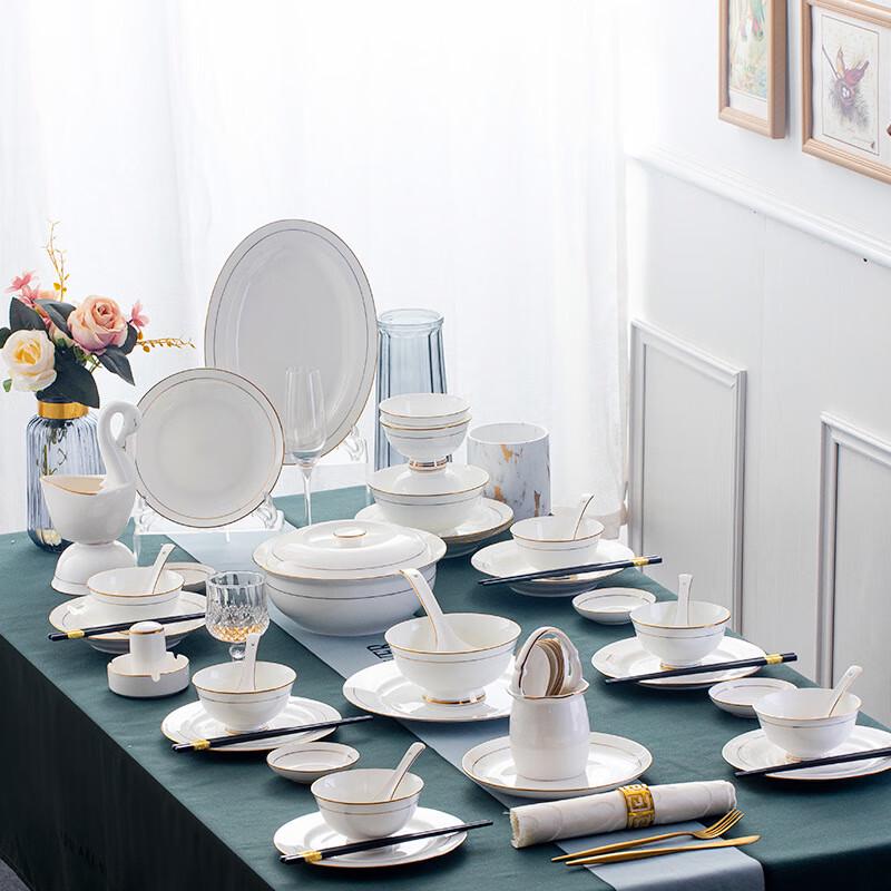 Jingdezhen Keramik Gulddekorerad Middagsset