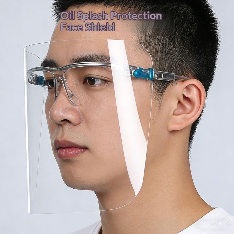 Face Shield Transparent Full Face Cover Safety Protective Film Tool Anti-Oil Anti-Fog Kitchen House Clean Dust Proof Mask