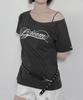 Ijeulum Classic Logo Boat Neck Short Sleeve T-Shirt (Charcoal)