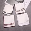 British Men's Formal White Linen-Cotton Pocket Square Handkerchief - Gray Check Design.