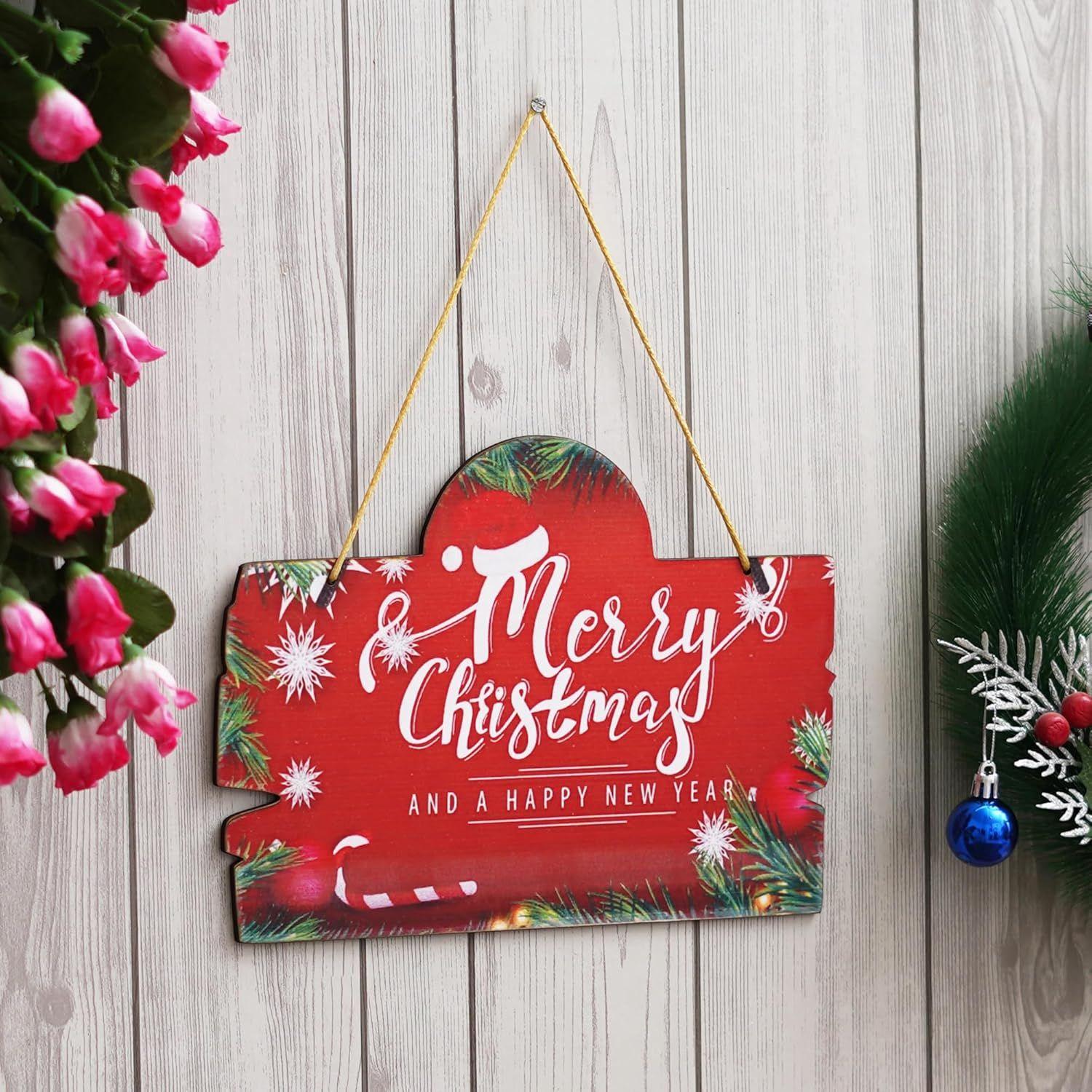 

Merry Christmas Happy New Year Banner Door Wall Hanging| Christmas Tree Decoration Items| Gifts Hanging Ornaments Props