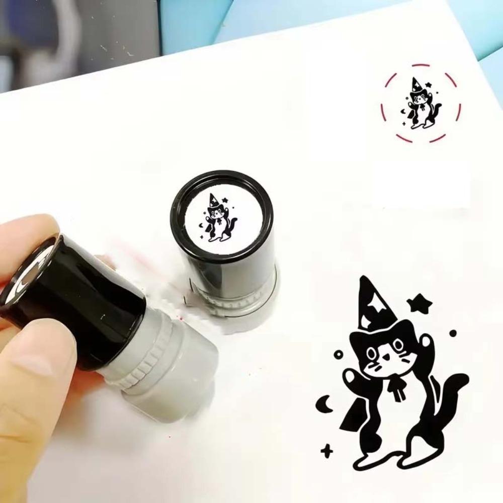 

6 Styles Black Cat Stamp Diary Collage Cartoon Stamps Durable Kitten Stamp Scrapbooking Style 5