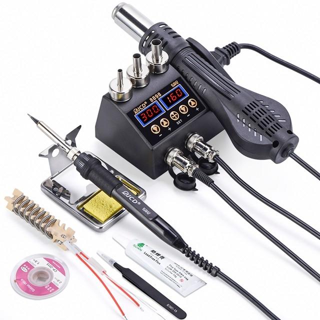 JCD 750W Soldering Station 2 in 1 Hot Air Gun Soldering Iron LCD Digital Display Welding Rework Station for BGA PCB IC Repair