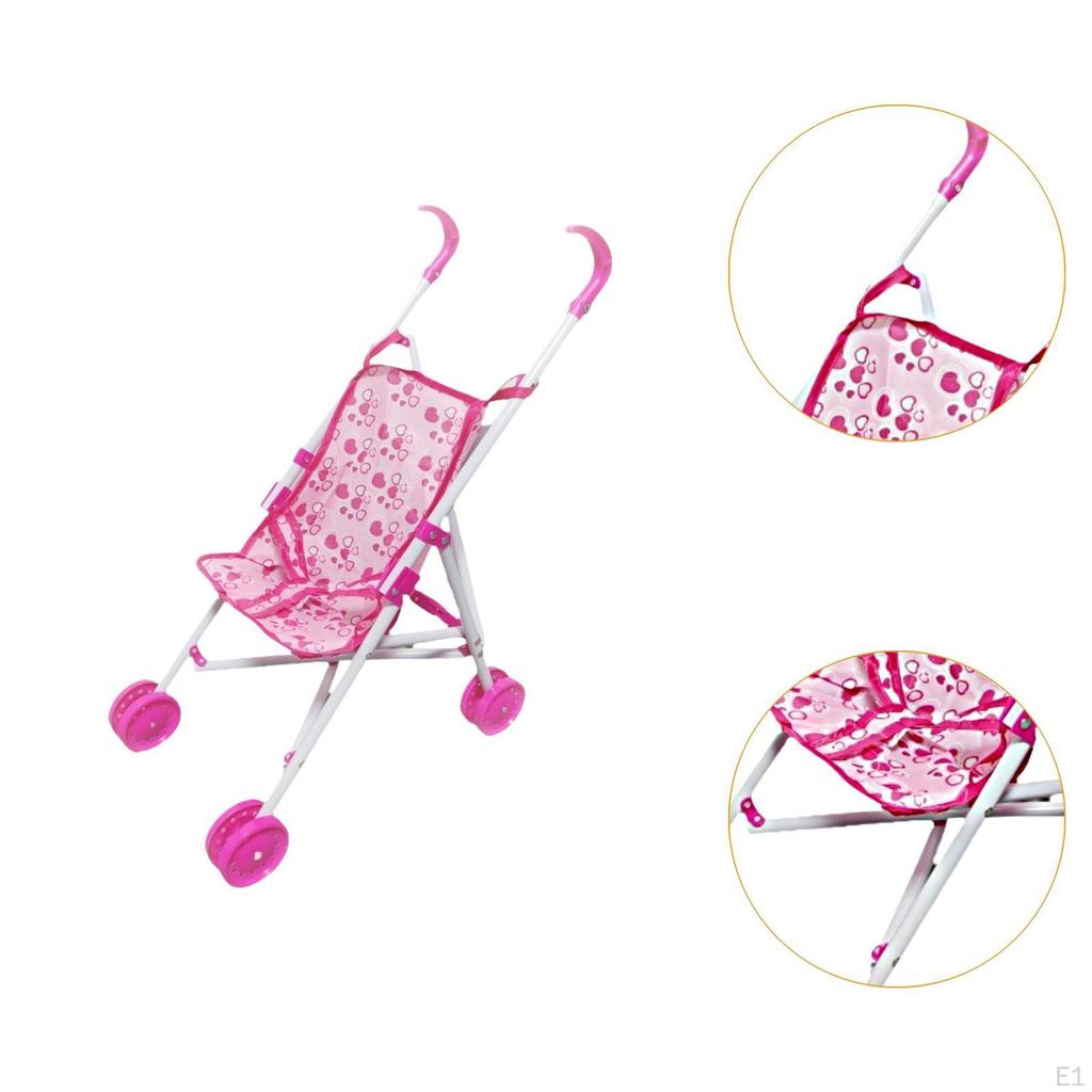 Doll Child Cart Mini Pram Gift Party Favors Realistic Miniature Push Toy for Little Girls Kids
