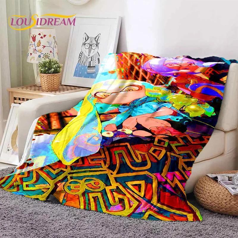Splatoon3 PC Gamer Cartoon Game Soft Blankets,Keep Warm Throw Blanket Comfortable Blanket for Picnic Beds Sofa Home Bedroom Gift