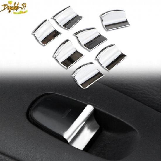 7Pcs Set ABS Chrome Car Window Lifter Switch Button Cover Trim Kit For Nissan