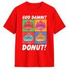Unisex T-Shirt Gottverdammt Donut Katze Pop Art DCC Vintage Baumwolle T-Shirt Kurzarm T-Shirts Rundhals Kleidung Geschenkidee