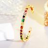 Light Luxury Bracelet Classic Open Rainbow Color Zircon Geometric Jewelry Design Bracelet