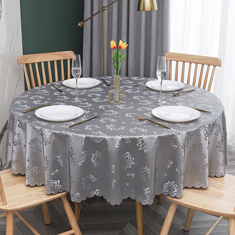 European Style PU Thickened Waterproof Coffee Table Cloth Oil-proof Washless Round Tablecloth Table Decor