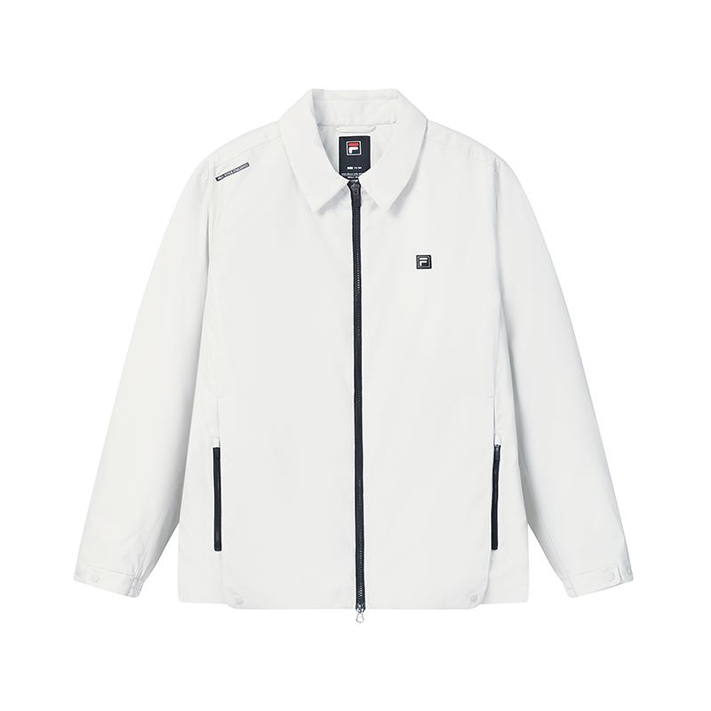 Fila White Minimalist Comfortable Warm Cotton Jacket Men Jackets F11M613905F-GY