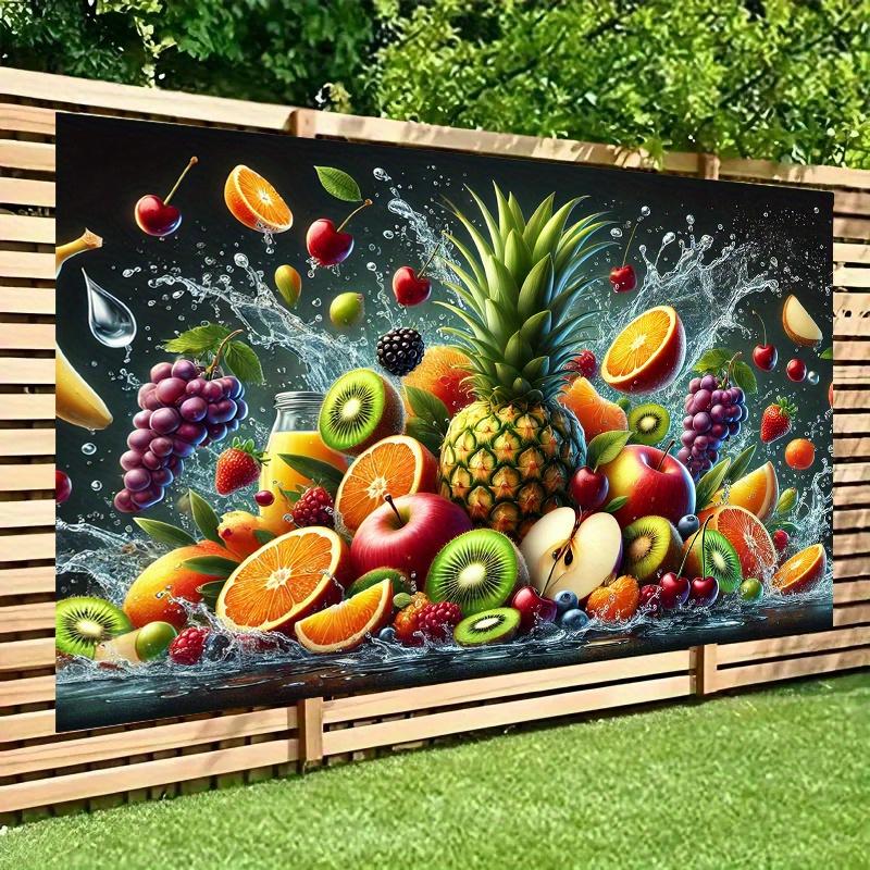 1Pcs of a Colorful Fruit Basket Decoration Background Winter Backdrop Decorations For Photo Studio Photo Booth Christams Party