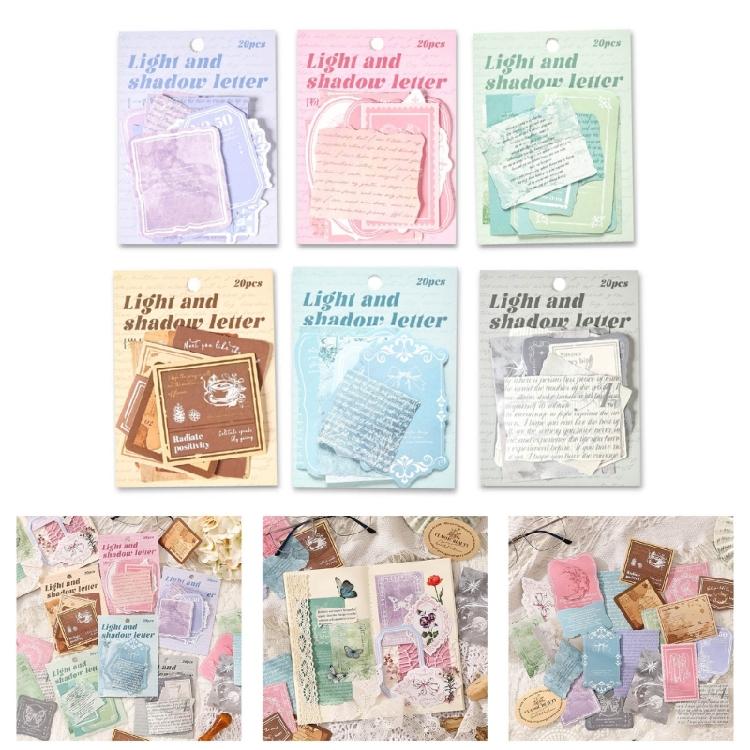 20 fournitures de loisirs créatifs en papier résistant à la décoloration, avec autocollants au design rétro, pour le scrapbooking et les projets de journal créatif