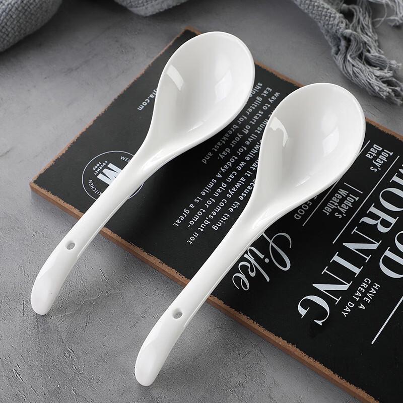 Ru Han Long-Handled Ceramic Soup Spoon
