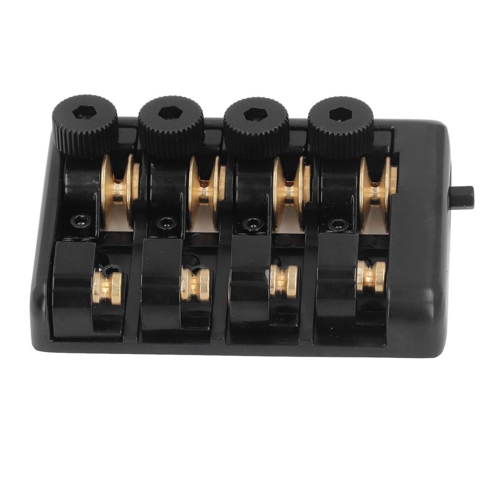 4 String Headless Electric Bass Bridge Zinc Alloy Brass Bridge Replacement with String Lock Black