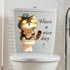 3D-Effekt Niedliches Tier Toilettenaufkleber Niedliche Katze Hund Badezimmer Toilettensitzbezug Aufkleber PVC Zubehör Für Zuhause Badezimmerdekoration