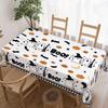 Halloween Rectangle Table Cloth Cute Ghost Pumpkin Bat Boo Print Table Cover Halloween Tablecloth for Kitchen Dining Table Decor