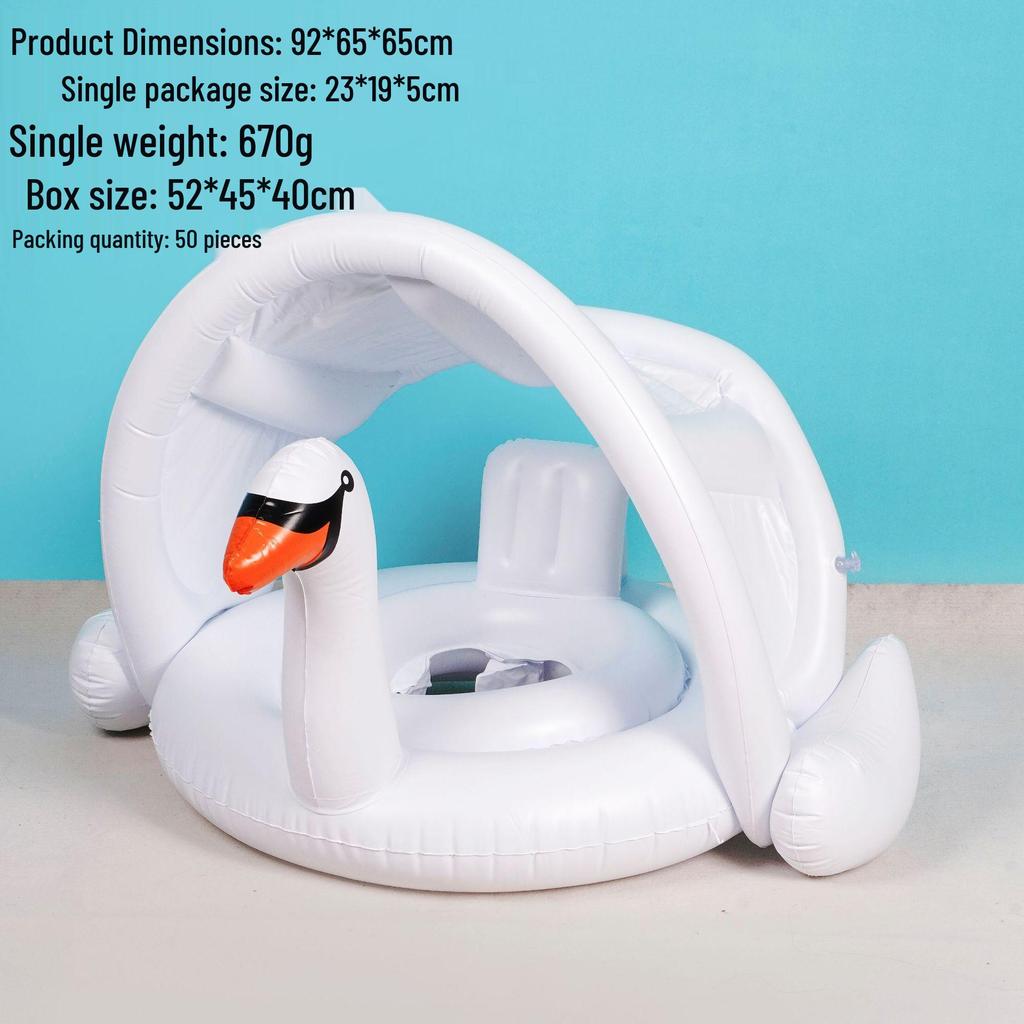 Large Toddler Boat-Themed Swimming Ring with Canopy & Steering Wheel