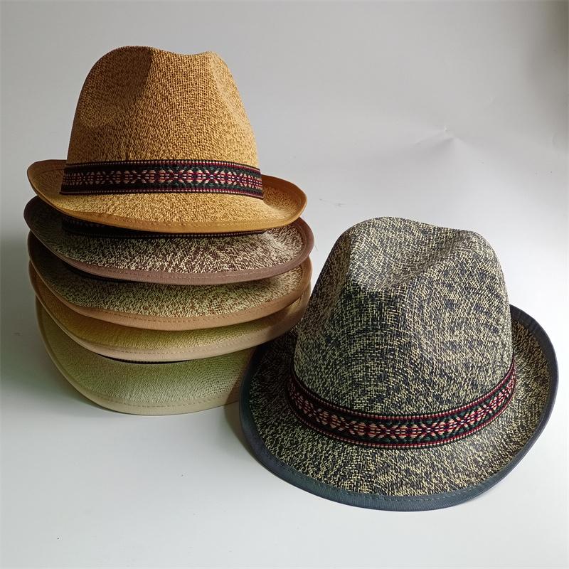 Sun Hat French Style Versatile Summer Breathable Outdoor Travel Headwear Men'S Rolled Brim Fedora & Women'S Sun Shading Jazz Hat