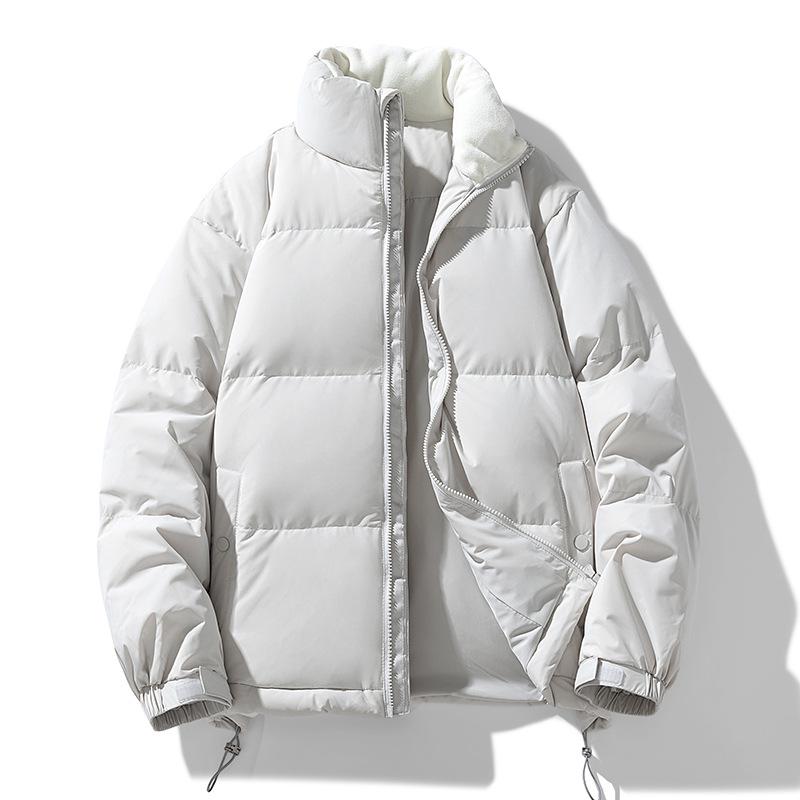 Unisex Trendy Solid Color Stand Collar Down Jacket - Versatile Winter Outdoor Warmth