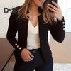 Dámske jarné jesenné sako kabát s vrúbkovaným golierom sako s dlhým rukávom sako slim strih otvorené predné ležérne biznis sveter