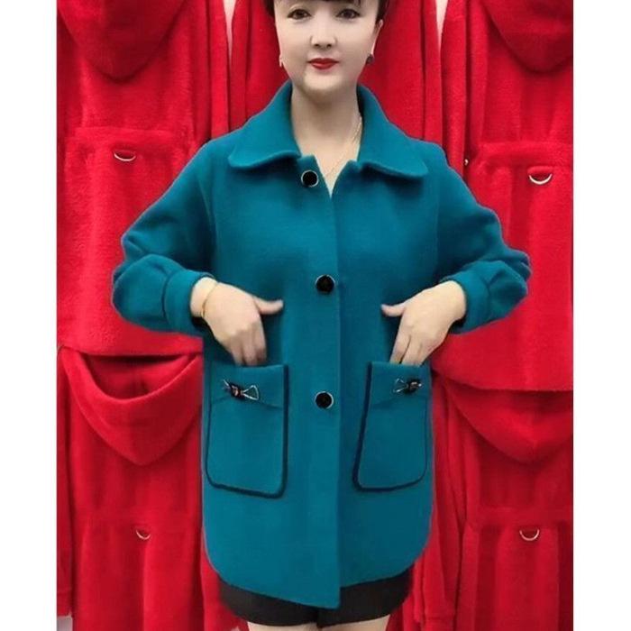 

Women s Hooded Plaid Wool Coat, Mid-Length, Plus Size, Slim Fit - Autumn/Winter Style L (No Liner/Recommended for 100-110 lbs)
