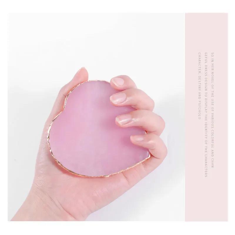 Resin Agate Nails Color Palette For Nails Art Decoration Heart Stars Shape Pink Clear Nail Display Shelf Color Drawing Pallet