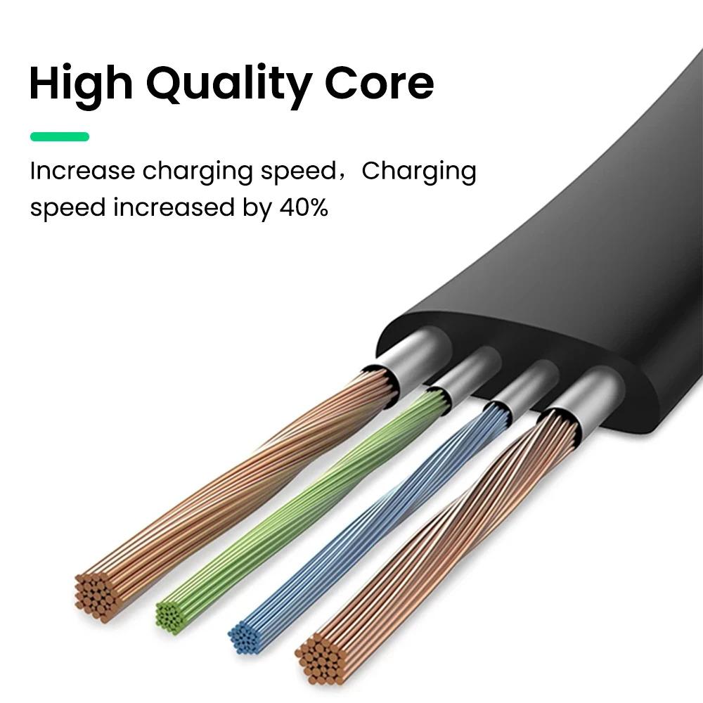 3A Fast Charging USB Cable For iPhone 14 13 12 11 Pro Max 30cm Foldable Micro USB/Type C/8-Pin Quick Charge Wire Short Data Cord