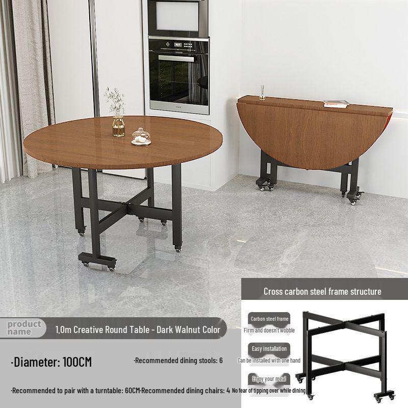 Foldable Large Round Dining Table for 10 - Ideal for Small Apartments, Homes, Restaurants, and Living Rooms