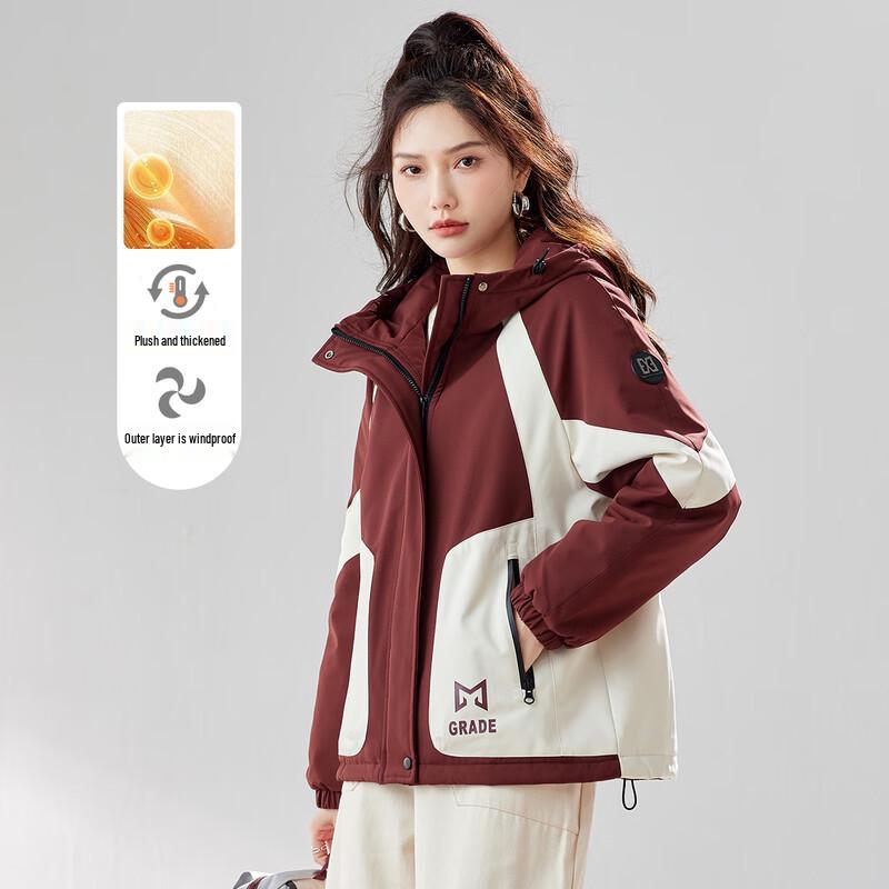 

TERRE BLEUE Women s Color-Block Hooded Padded Jacket 2XL