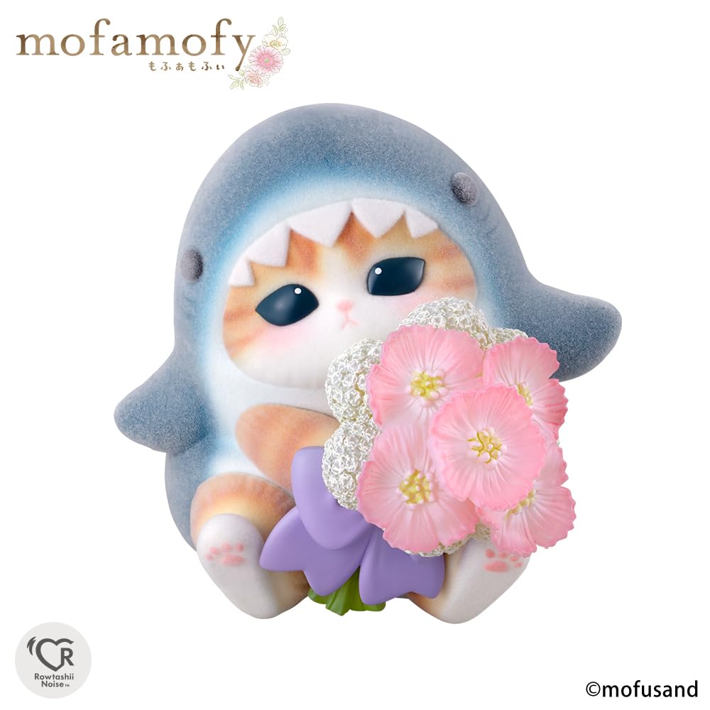 Rowtashii Noise Mofamofy Mofusand Shark Cat 90mm PVC & ABS & Nylon Painted Figure Collectible