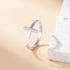 Stainless Steel Cross Open Ring for Men Women Vintage Hip-Hop Finger Ring Casual Simple Versatile Stackable Jewelry Wholesale