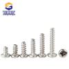 Nickel Plated Round Head Self-Tapping Screws, Pan Head Flat Tail, Sizes M1.7 to M5