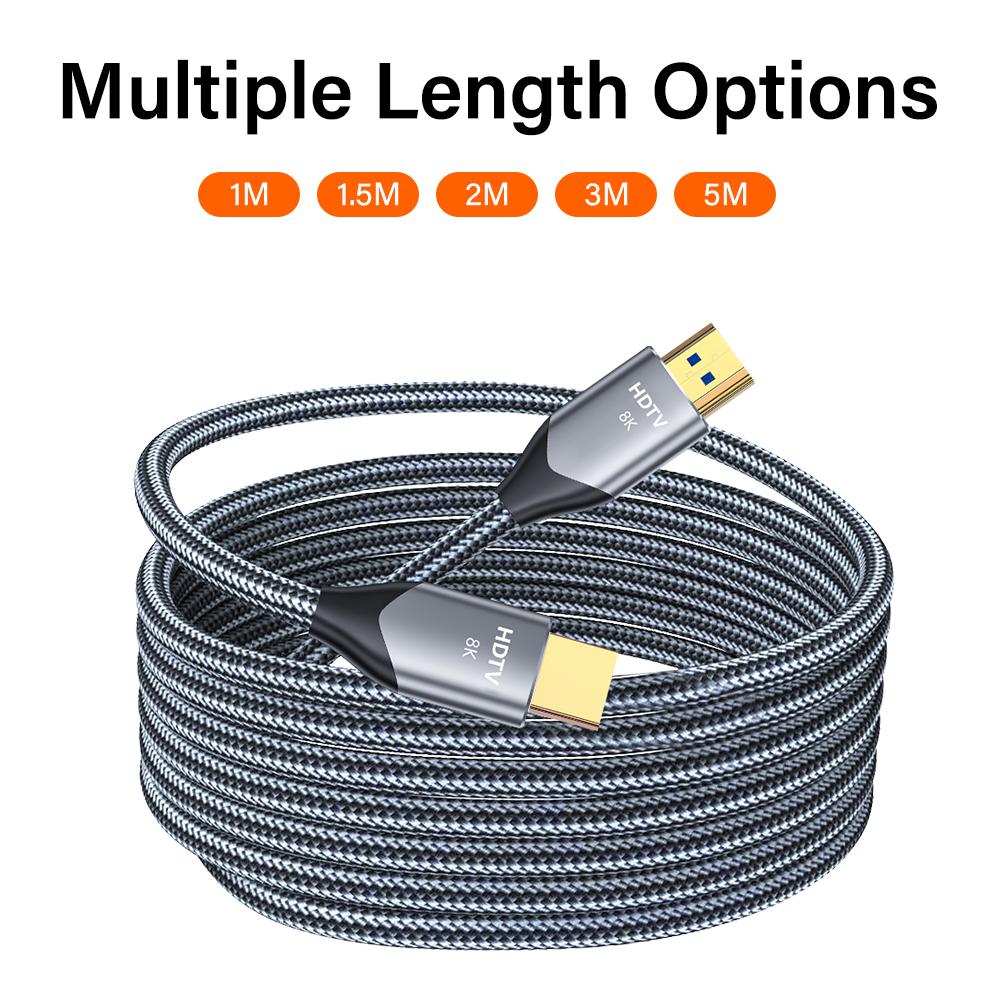 8K Cable 2.1 120Hz 4K HDMI-Compatible 2.1 Cable 8K Ultra High Speed HDR eARC for HDTV Box Projector PS4 Audio Cable 1M 2M 3M 5M 10M