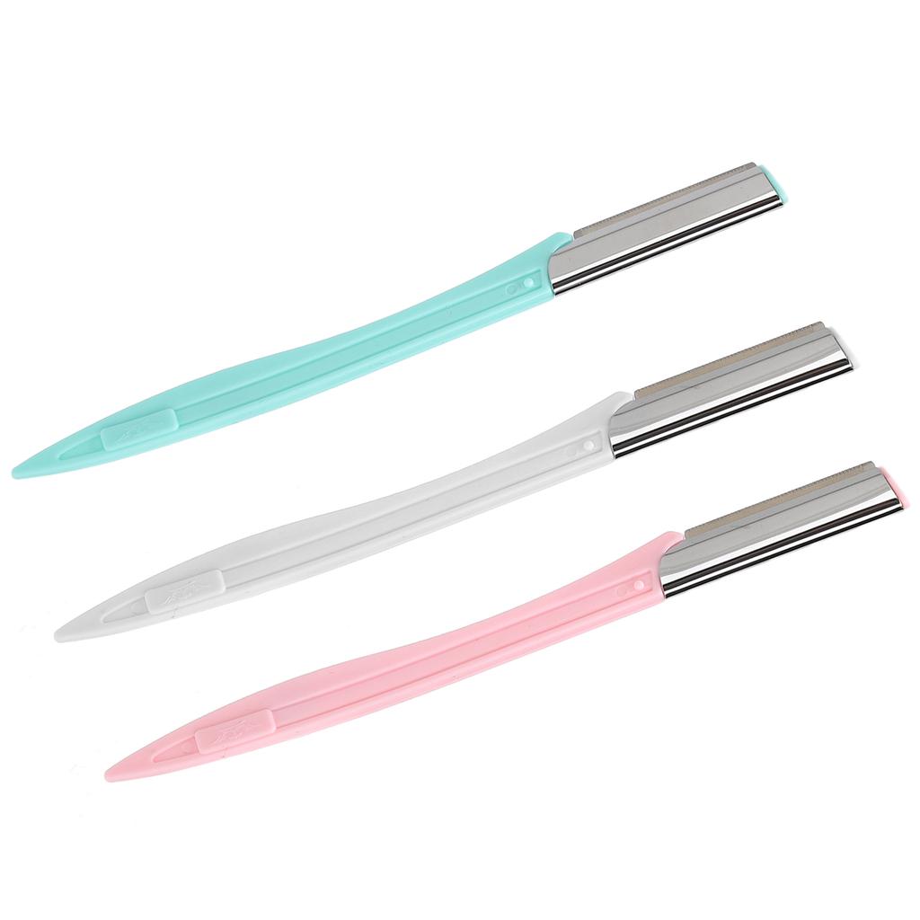 3Pcs Women Eyebrow Trimmer Stainless Steel Blade Facial Hair Shaver Eyebrow Shaping Razor