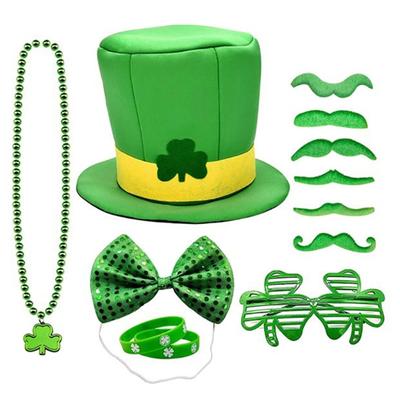 Punk Shamrock Top Hat Adult Bangles&Necklace Saint Patricks Day Party Glasses