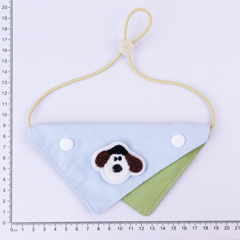 Pet Wet Wipes Towel - Dog Multi-color Triangular Scarf with Adjustable Pocket - Universal Style - Cat Stuffed Toy Bib