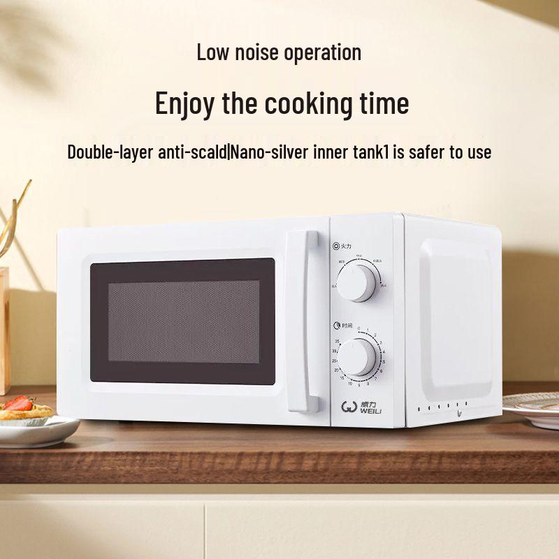 20L Classic Mini Microwave Oven with Turntable and Double Knob Adjustment - Model MXP04