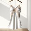 New women's summer ice silk pajamas sexy chest pads spring and autumn suspenders Internet celebrity shorts two-piece loungewear set