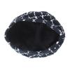 Great CHANEL beret COCO Mark lattice pattern tweed black cotton Women M 19C Used