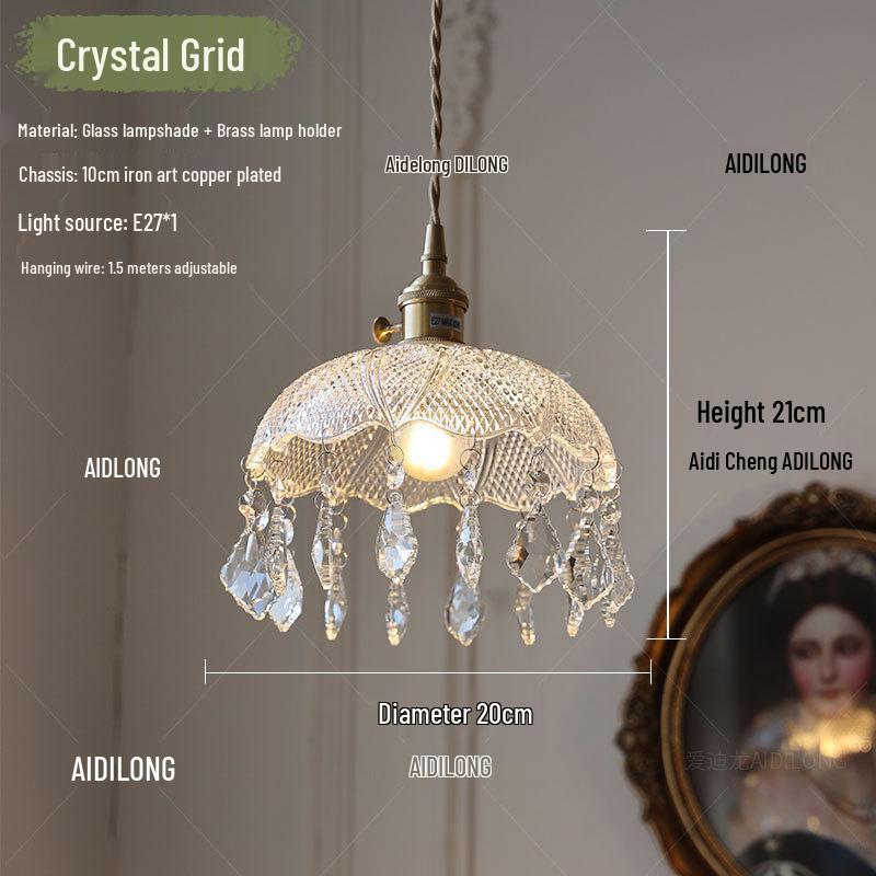 American Retro Crystal Chandelier for Hallway, Bedside, Balcony, and Cloakroom.