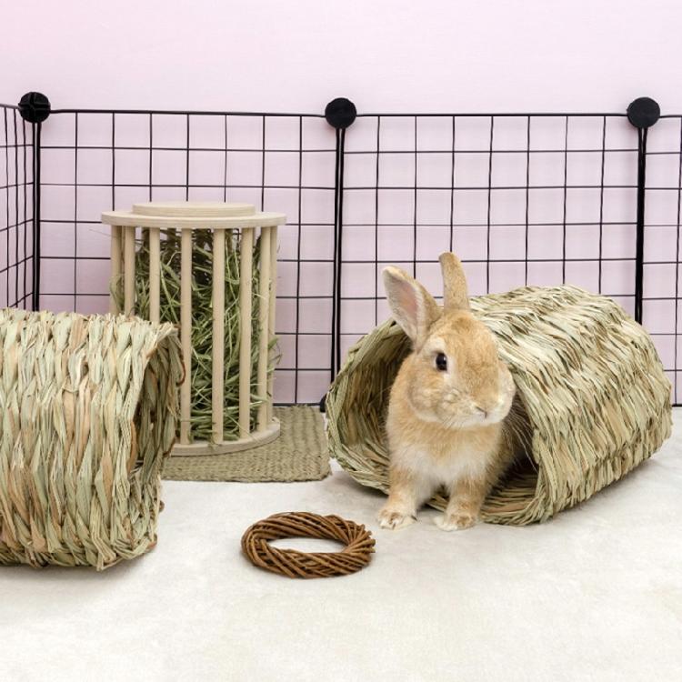 Rabbit Straw Nest Guinea Pig for Hay Lounge Pet Tunnel Chew Toys for Hamster Ger