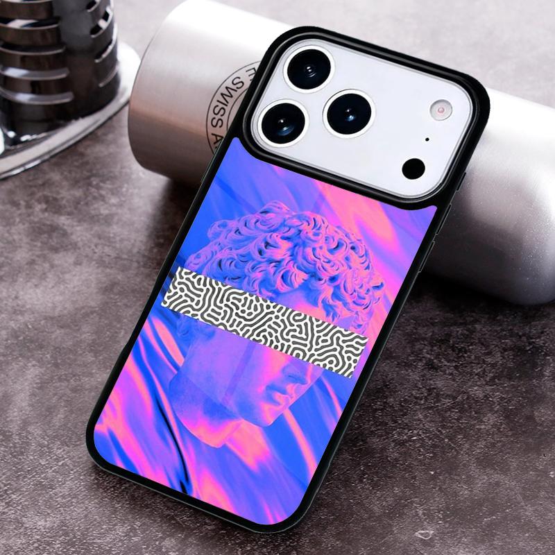Vaporwave Aesthetic Art Phone Case For iPhone 17,16e,15,14,13,12,11,Mini,Pro,MAX Soft Silicone Cover