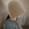 Chapeau seau basique en laine pour femme avec mentonnière Hiver Mode Quotidienne