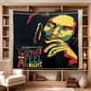 Bob Marley Reggae Tribute Freedom Polyester Wall Hanging Tapestry, Aesthetic Home Decor for Bedroom Dorm Photo Backdrop