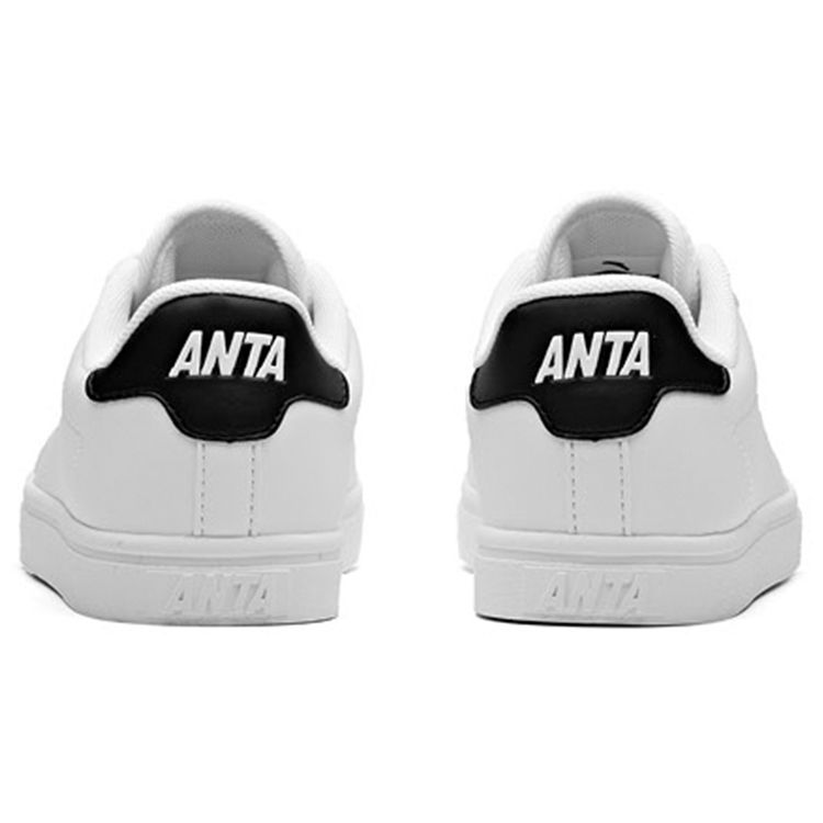 Anta Lifestyle Series Synthetic Leather Casual Versatile Non-Slip Wear-Resistant Low-Top Skate Shoes Women Sneaker White Black 92628004-2