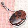 Mahagoni Obsidian Handgefertigt Damen Unisex Silberschmuck Anhänger 2.5