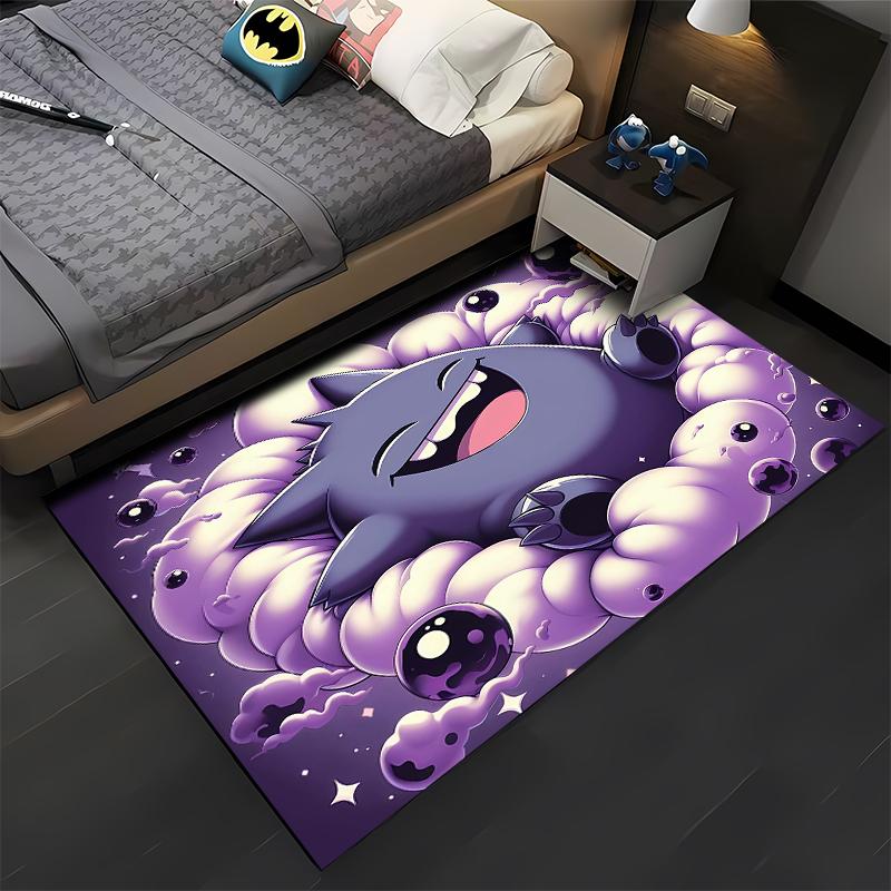 Pokemen Gengar Cartoon Pattern Living Room Bedroom Carpet Bedside Floor Mat 15 Sizes Kid's Room Cloakroom Play Mat Area Rug Gift