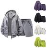 Men's Summer Fashion Sports Set: Casual Cool Five-Point Pants and Sun Protection Top.