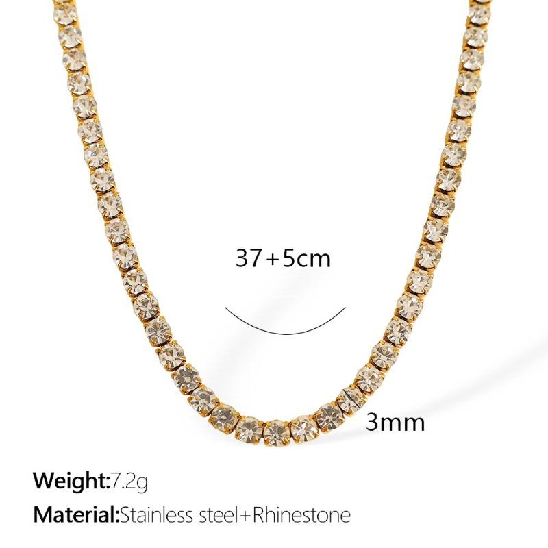 

Meier Full row of diamonds clavicle necklace stainless steel fashioning style women s bracelet jewelry suit